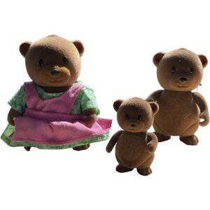 Li'l Woodzeez Flocked Healthnuggle Bear Family Dolls